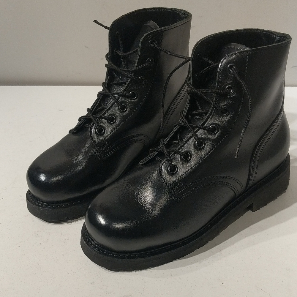 Black Military Combat Lace-Up Boots